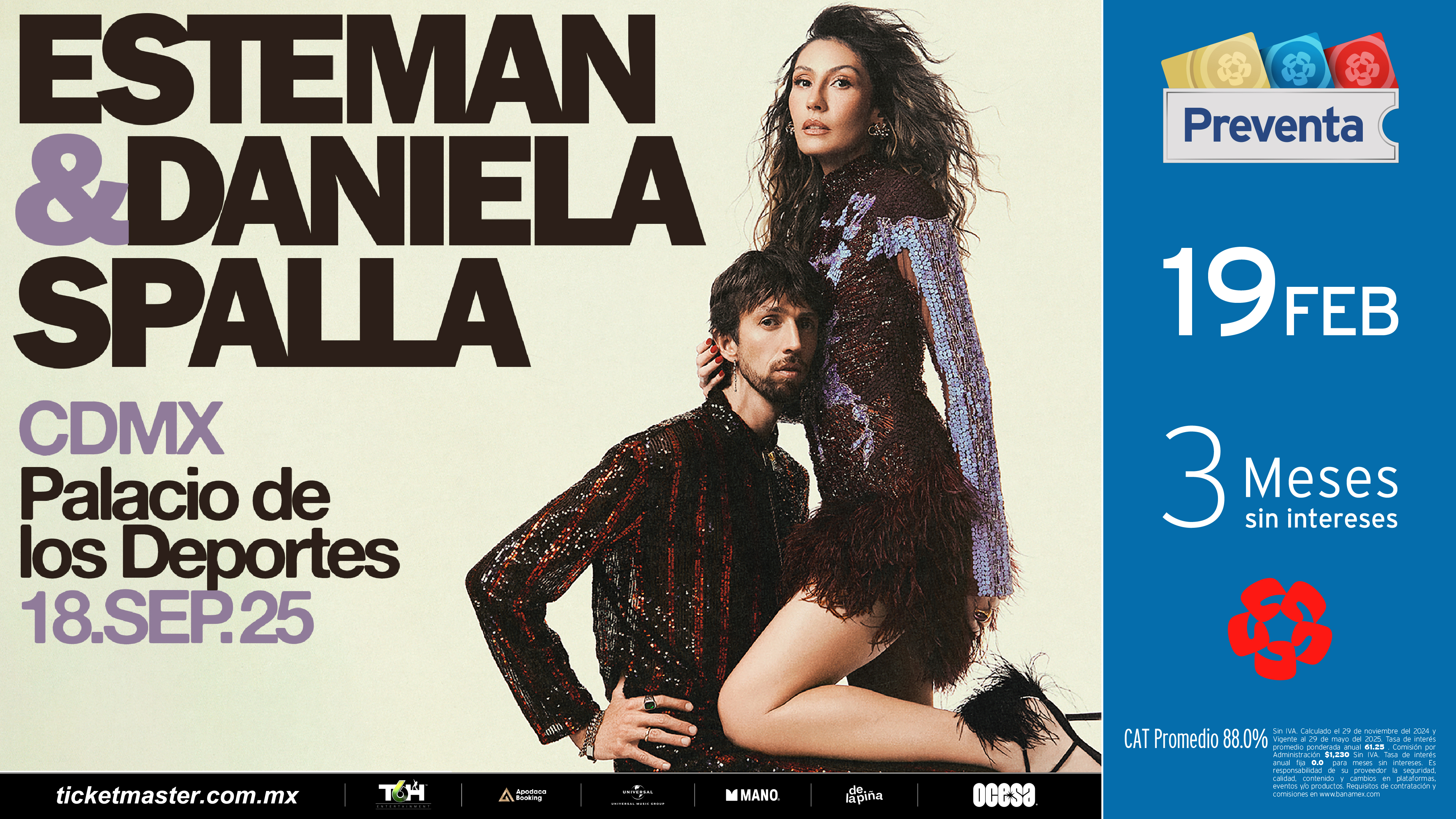 Esteman y Daniela Spalla ofrecerรกn show juntos en El Palacio de los Deportes